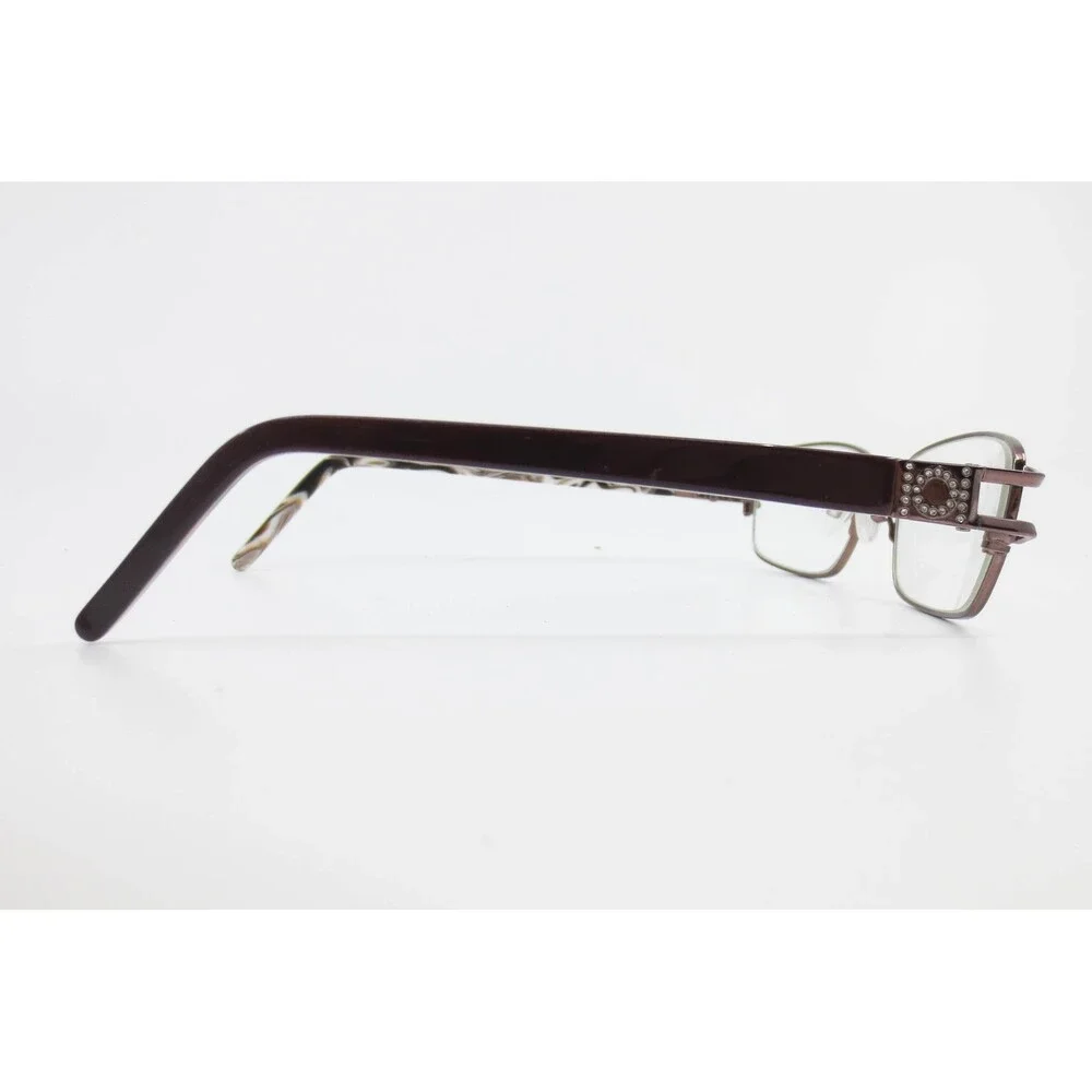 EasyClip S2434 Eyeglasses Burgundy Metal Rectangular Frames Rhinestone 51-16-135